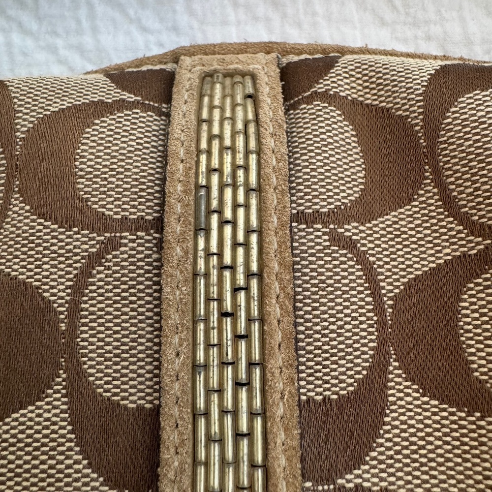 Coach signature mini pochette bag beading monogram rare limited edition vintage - Picture 7 of 11